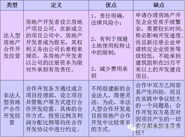 法律意义上的项目合作开发分类